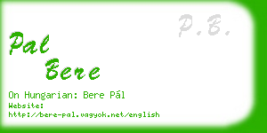 pal bere business card